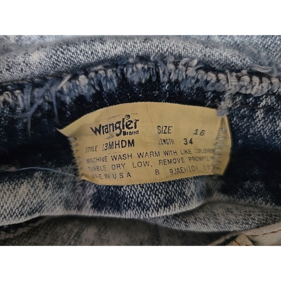 Vintage 80s 90s Wrangler Jeans Women's Size 16 Tapered Acid Wash Western  Denim - Picture 12 of 16
